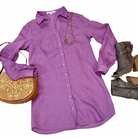 Purple Linen Tunic - Picture 1 of 14